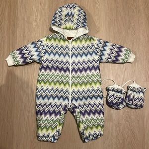 Missoni Zigzag Snow Suit & Booties Set, 6-9 Months